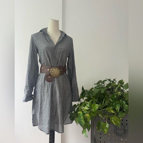 American Colors Gray Long Sleeve Dress belt not included - Picture 1 of 6
